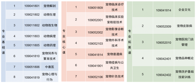 宠物医疗技术专业（京和宠医菁英班）课程设置